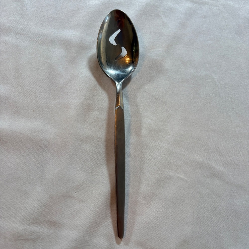 Dalton Slotted Serving Spoon Stainless Japan Vintage MCM Silverware 8.5"